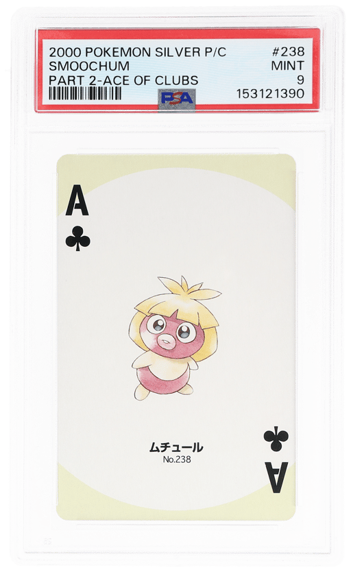 2000 Pokemon Silver Version Part 2 Playing Cards Ace of Clubs Smoochum #238 PSA 9