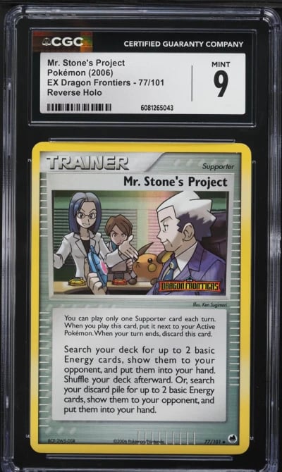 2006 Pokemon EX Dragon Frontiers Reverse Holo Mr. Stone's Project #77 CGC 9 MINT