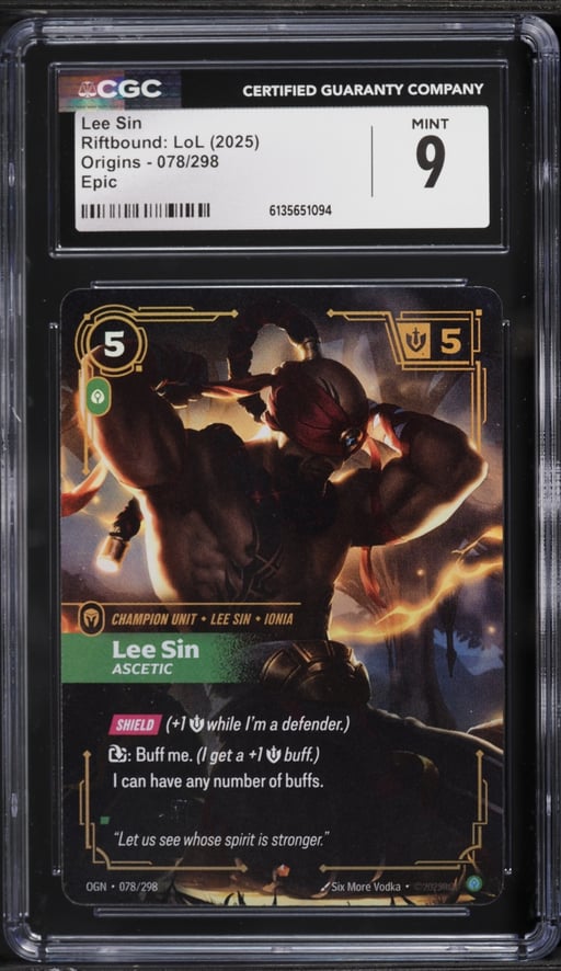 2025 Riftbound: LoL Origins Lee Sin #078 CGC 9 MINT