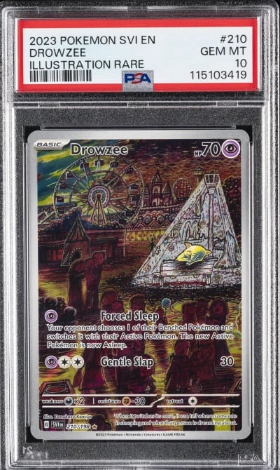 2023 POKEMON SVI EN-SCARLET & VIOLET ILLUSTRATION RARE #210 DROWZEE PSA 10