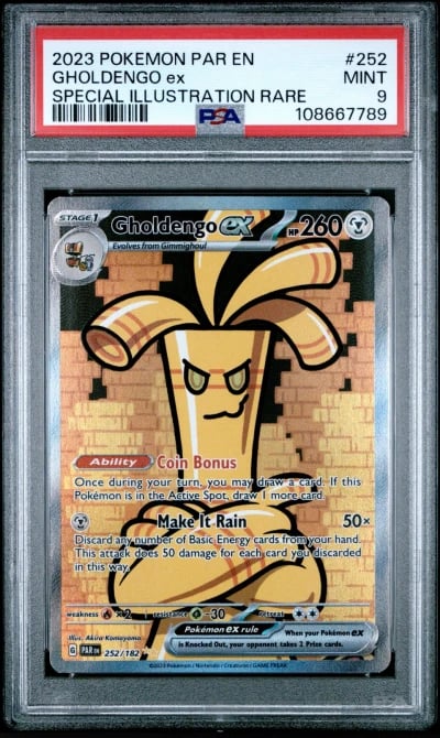 2023 POKEMON PAR EN-PARADOX RIFT SPECIAL ILLUSTRATION RARE GHOLDENGO EX PSA 9