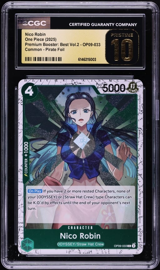 2025 One Piece Premium Booster Best Vol 2 Pirate Foil Nico Robin #OP09-033 CGC 10 PRISTINE