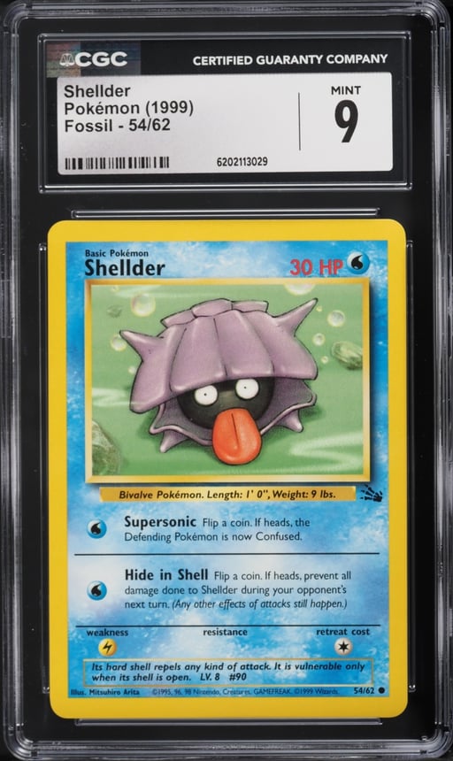 1999 Pokemon Fossil Shellder #54 CGC 9 MINT
