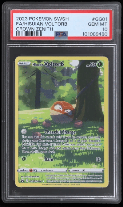 2023 Pokemon Sword and Shield Crown Zenith Galarian Gallery Hisuian Voltorb #GG01 PSA 10