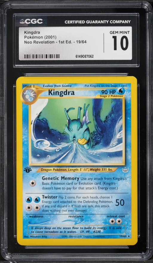 2001 Pokemon Neo Revelation 1st Edition Kingdra #19 CGC 10 GEM MINT