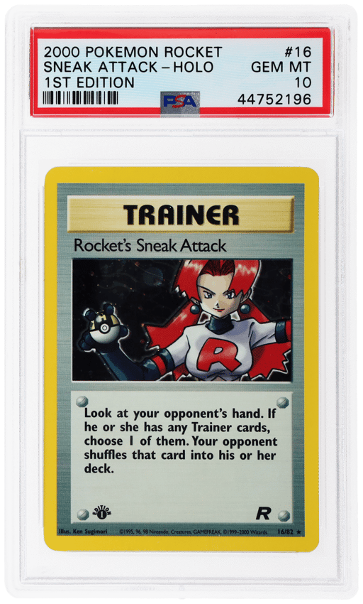 2000 Pokemon Team Rocket 1st Edition Holo Sneak Attack #16 PSA 10