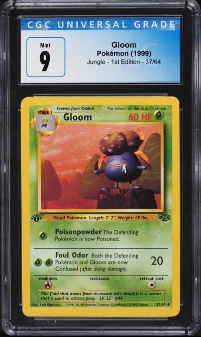 1999 Pokemon Jungle 1st Edition Gloom #37 CGC 9 MINT