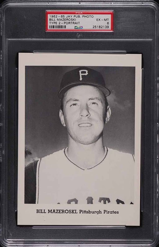 1962 Jay Publishing Photos Type 2 Bill Mazeroski PORTRAIT PSA 6 EXMT
