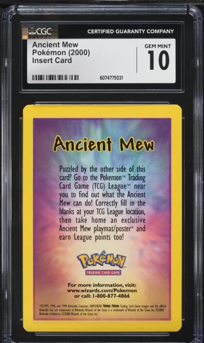 2000 Pokemon Insert Card Ancient Mew CGC 10 GEM MINT