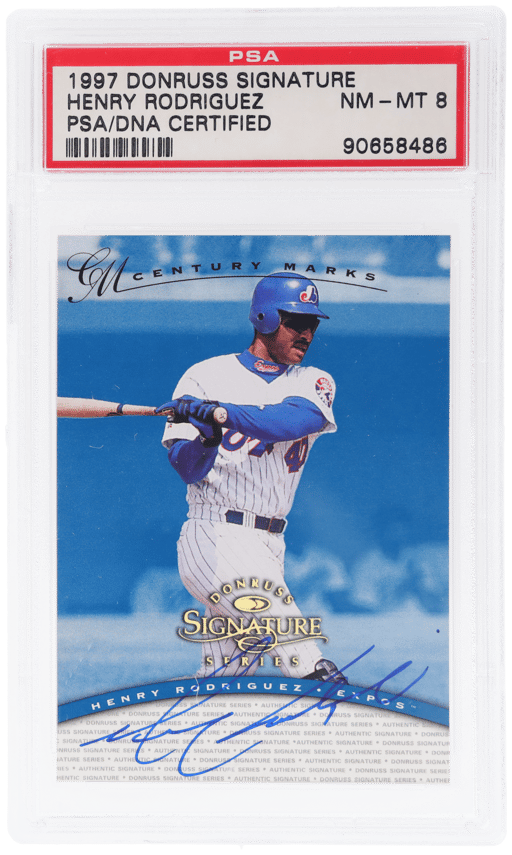 1997 Donruss Signature Century Marks Henry Rodriguez 78/100 PSA/DNA Auth
