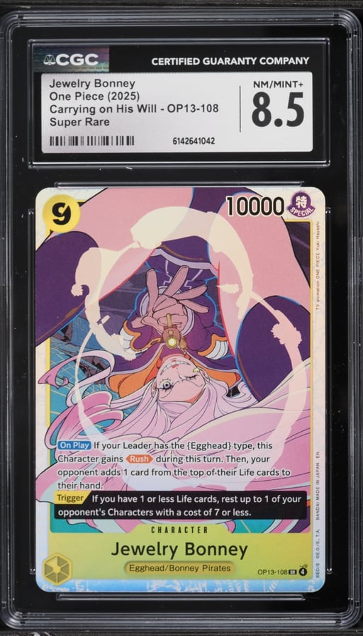2025 One Piece Japanese Carrying On His Will SR Jewelry Bonney #OP13-108 CGC 8.5 NM-MT+