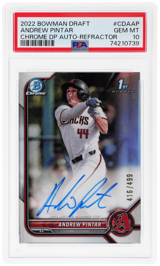 2022 Bowman Draft Chrome Autograph Refractor Andrew Pintar #CDAAP 416/499 PSA 10