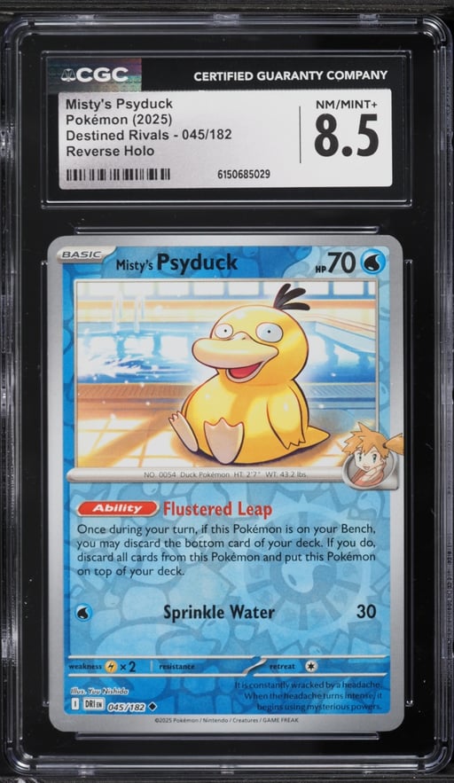 2025 Pokemon Scarlet & Violet Destined Rivals Reverse Holo Misty's Psyduck #045 CGC 8.5 NM-MT+
