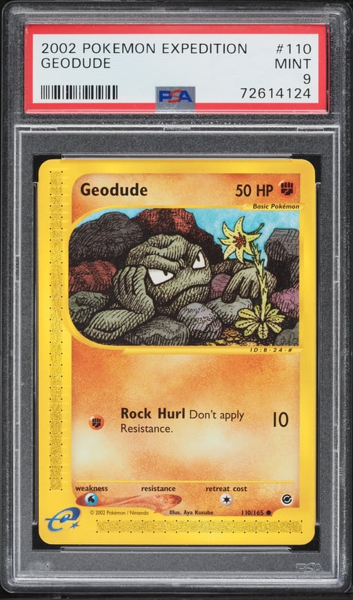 2002 Pokemon Expedition Base Set Geodude #110 PSA 9 MINT