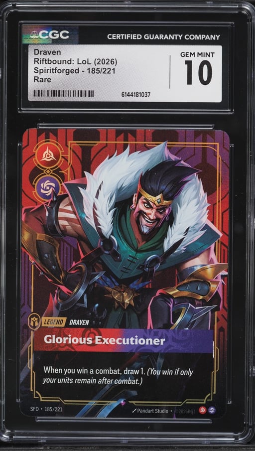 2026 Riftbound League Of Legends LoL Spiritforged Draven #185 CGC 10 GEM MINT