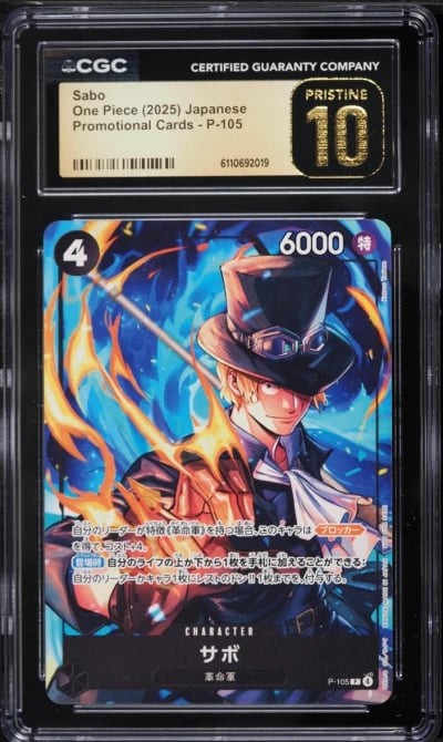 2025 One Piece Japanese Promo Sabo #P-105 CGC 10 PRISTINE