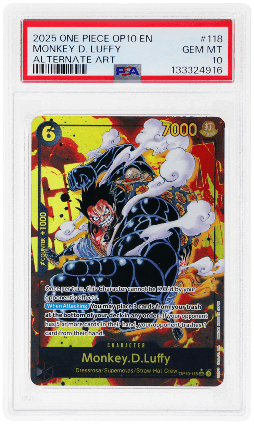 2025 One Piece Royal Blood Alternate Art Monkey D. Luffy #OP10118 PSA 10