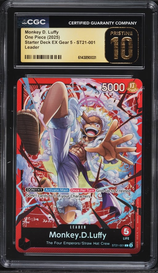 2025 One Piece Starter Deck EX Gear 5 Leader Monkey D. Luffy #ST21-001 CGC 10 PRISTINE