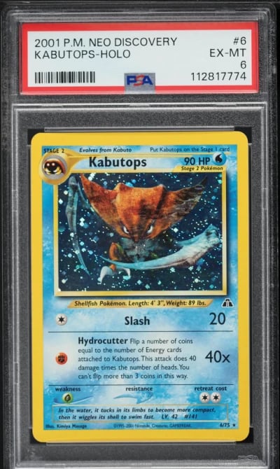 2001 Pokemon Neo Discovery Holo Kabutops #6 PSA 6 EXMT