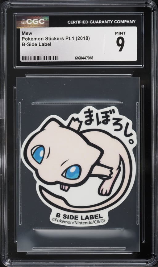2018 Pokemon Japanese Stickers Part 1 B-Side Label Mew CGC 9 MINT