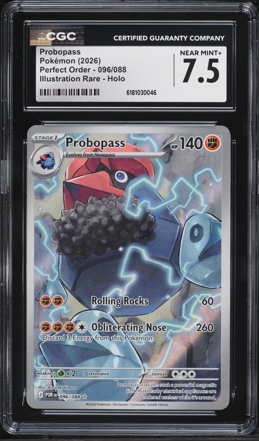 2026 Pokemon Mega Evolution Perfect Order IR Probopass #96 CGC 7.5 NRMT+