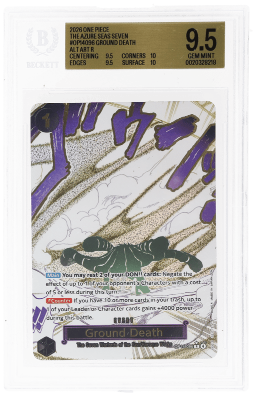 2026 One Piece the Azure Sea's Seven Alternate Art Ground Death #OP14096 BGS 9.5