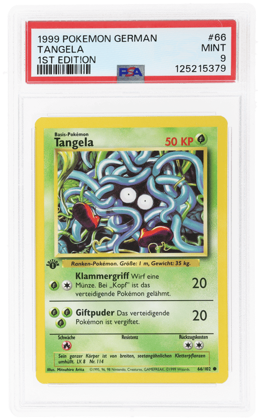 1999 Pokemon Base Set German 1st Edition Tangela #66 PSA 9