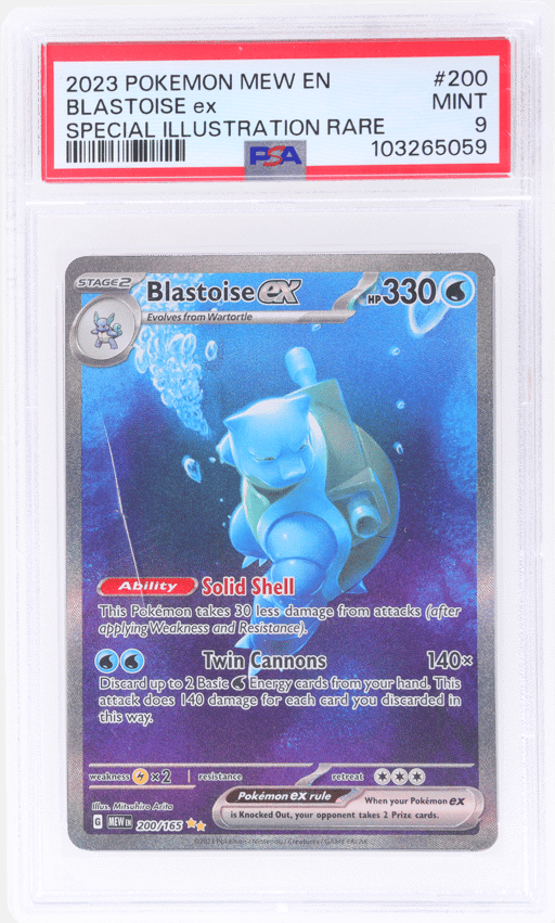 2023 Pokemon Scarlet and Violet 151 Special Illustration Rare Blastoise Ex #200 PSA 9