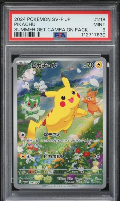 2024 Pokemon Japanese SV Promo Summer Is Here! Pikachu #218 PSA 9 MINT