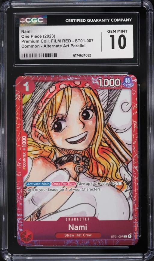 2023 One Piece Premium Collection Film Red Alt Art Nami #ST01-007 CGC 10 GEM MINT
