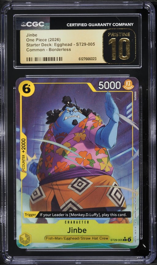 2026 One Piece Starter Deck: Egghead Borderless Jinbe #ST29-005 CGC 10 PRISTINE
