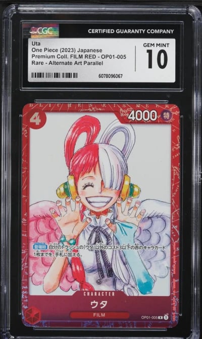 2023 One Piece Japanese Premium Film Red Alt Art Uta #OP01-005 CGC 10 GEM MINT