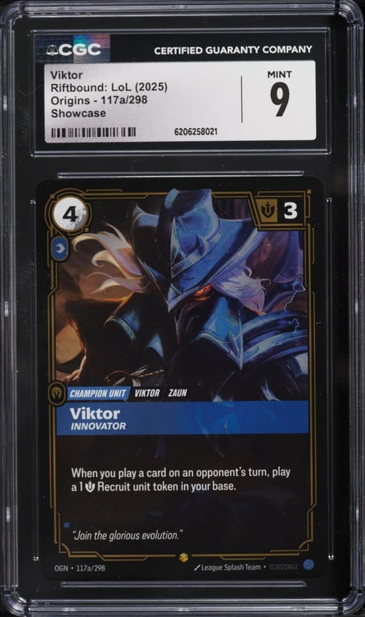 2025 Riftbound League Of Legends LoL Origins Viktor #117a CGC 9 MINT