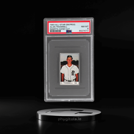 1983 All-Star Game Program Inserts Hand Cut Alan Trammell PSA 8