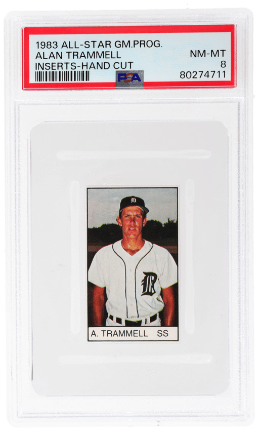 1983 All-Star Game Program Inserts Hand Cut Alan Trammell PSA 8