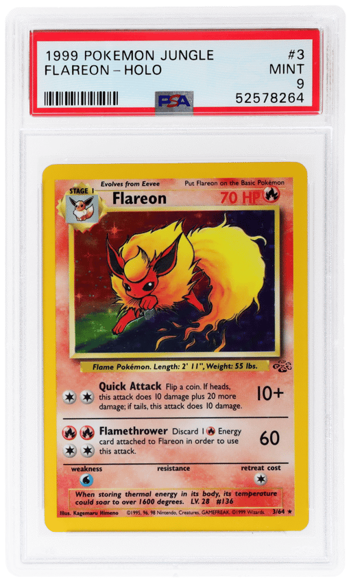1999 Pokemon Jungle Holo Flareon #3 PSA 9