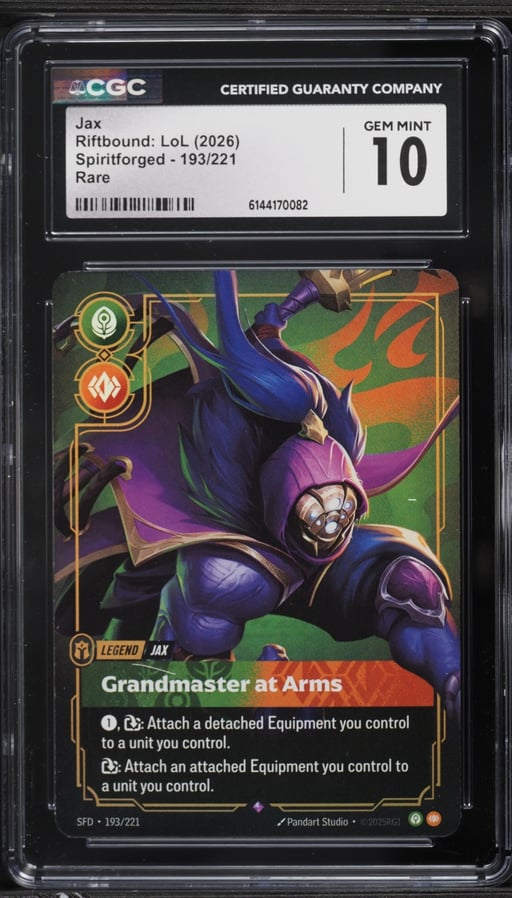 2026 Riftbound League Of Legends Spiritforged Jax #193 CGC 10 GEM MINT