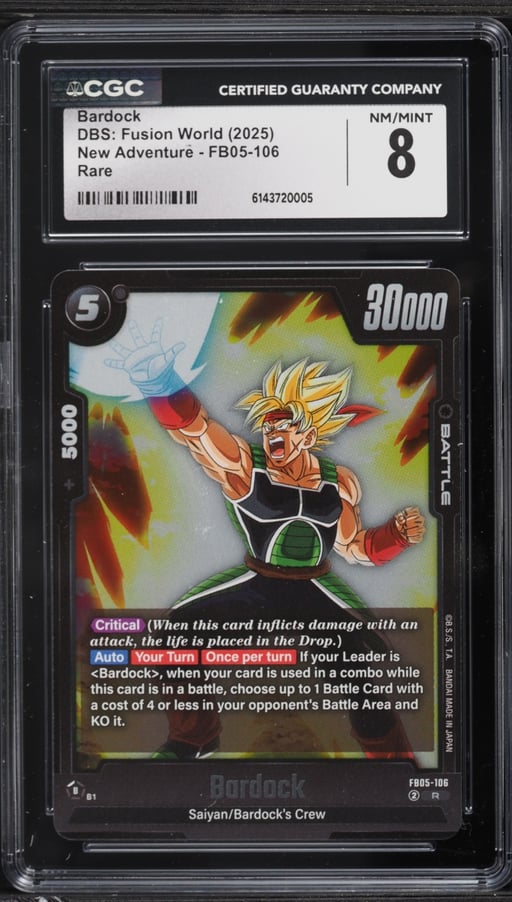 2025 DBS: Fusion World New Adventure Bardock #FB05-106 CGC 8 NM-MT