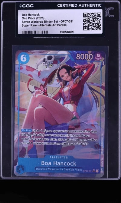 2025 One Piece Seven Warlords Binder Set Alt Art Boa Hancock #OP07-051 CGC AUTH