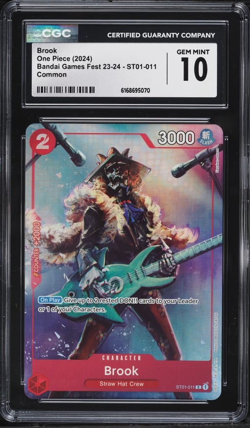 2024 One Piece Bandai Games Fest '23-'24 Alt Art Brook #ST01-011 CGC 10 GEM MINT