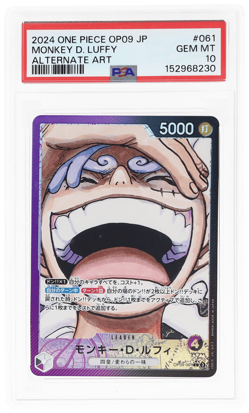 2024 One Piece Emperors In the New World Japanese Alternate Art Monkey D. Luffy #OP09-061 PSA 10