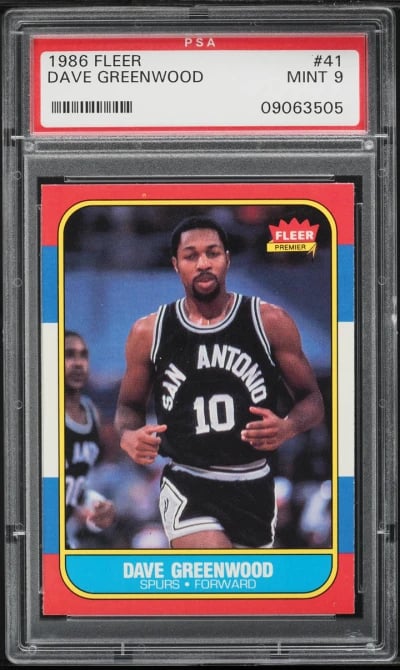 1986 Fleer Basketball Dave Greenwood #41 PSA 9 MINT