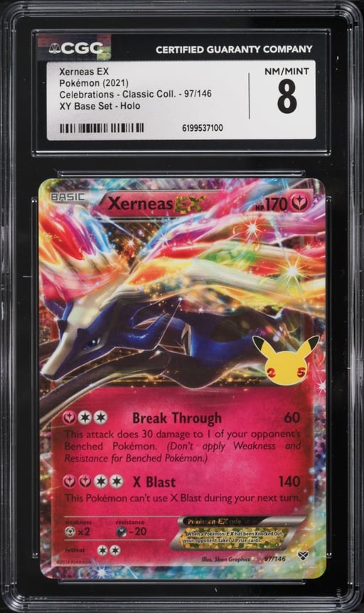2021 Pokemon SWSH Celebrations Classic Collection Holo Xerneas Ex #97 CGC 8 NM-MT