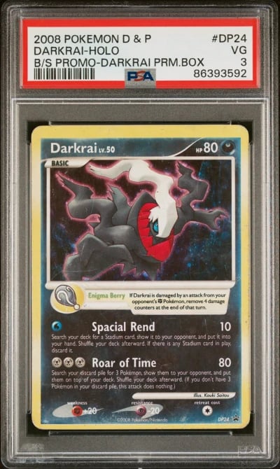 2008 POKEMON DIAMOND & PEARL BLACK STAR PROMO #DP24 DARKRAI-HOLO PSA 3