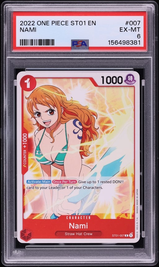 2022 One Piece Starter Deck Straw Hat Crew Nami #ST01-007 PSA 6 EXMT