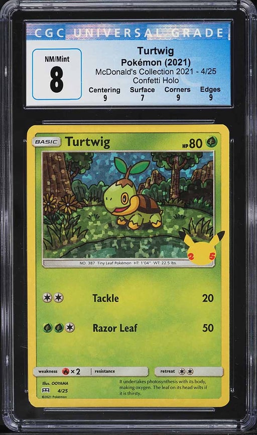 2021 Pokemon Sword & Shield McDonald's Collection Holo Turtwig #4 CGC 8 NM-MT