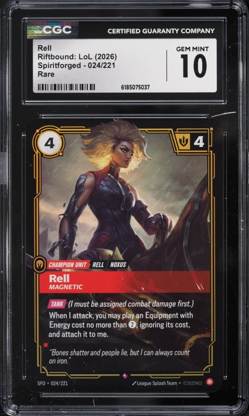 2026 Riftbound League Of Legends Spiritforged Rell #024 CGC 10 GEM MINT