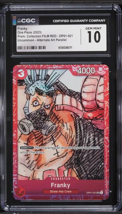 2023 One Piece Promo Premium Collection Film Red Alt Art Franky #OP01-021 CGC 10 GEM MINT