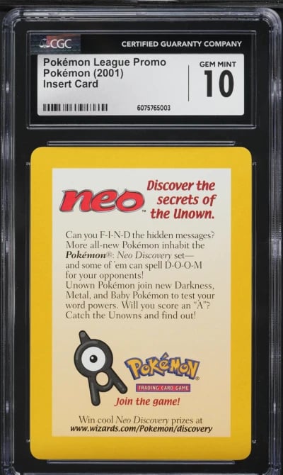 2001 Pokemon Insert Card Pokemon
