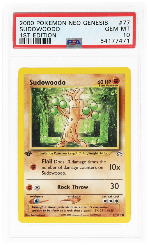 2000 Pokemon Neo Genesis 1st Edition Sudowoodo #77 PSA 10